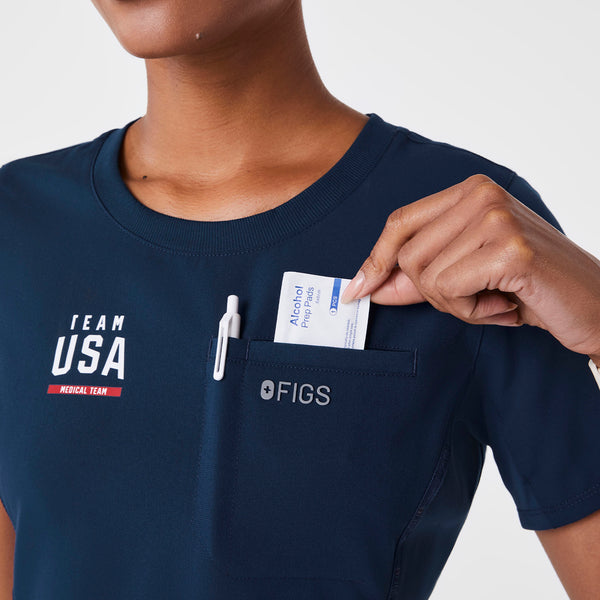 women's Team USA Blue FIGS x Team USA - Scrub Top