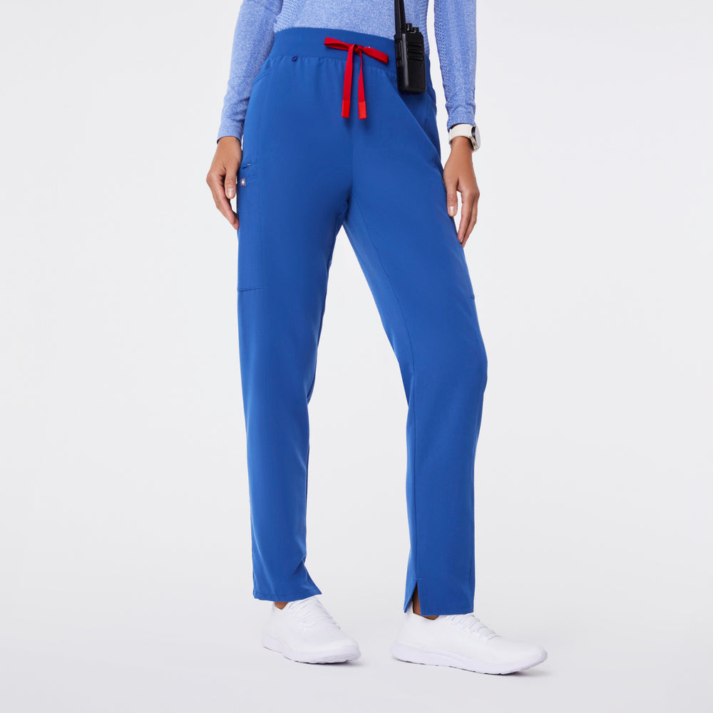 women's Winning Blue Mayfair High Waisted - Petite Skinny Tapered Scrub Pant