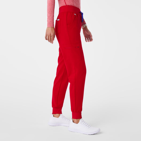 women's Winning Red High Waisted Zamora - Petite Jogger Scrub Pant™