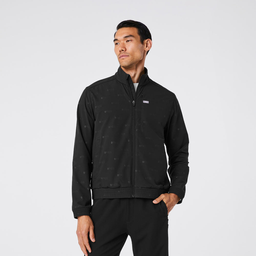 men's Black On-Shift Embossed - Scrub Jacket™