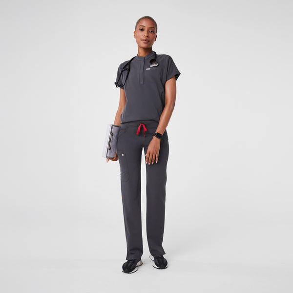 women's Charcoal Montex Relaxed Scrub Top