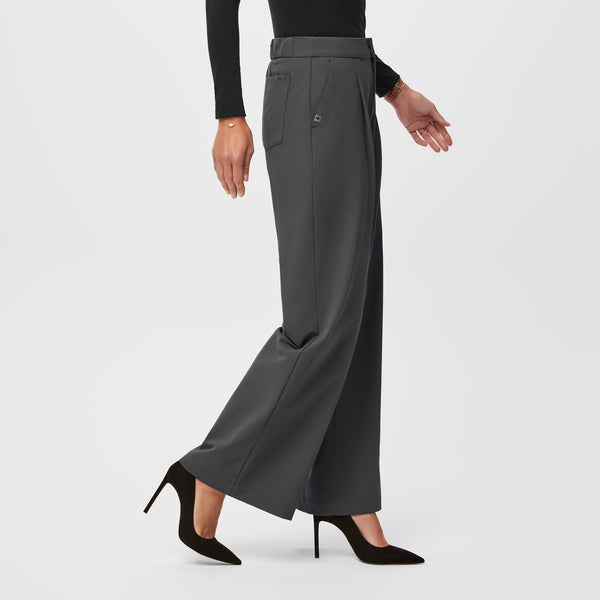 women's Mist FIGSPRO™ High Waisted Wide Leg - Petite Trouser