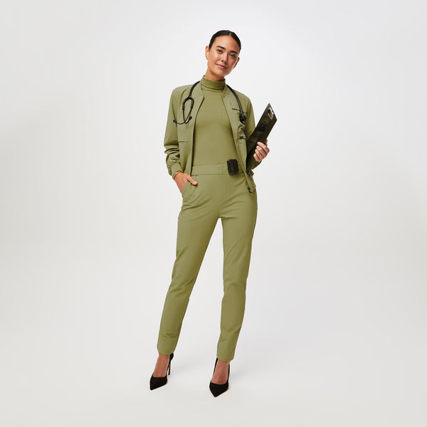 women's Sage FIGSPRO™ Skinny Zip Fly Petite Trouser