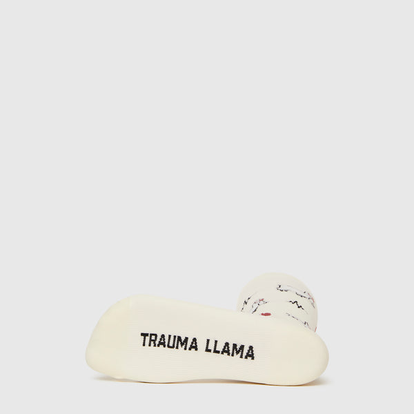 women's Cream Trauma Llama - Compression Socks
