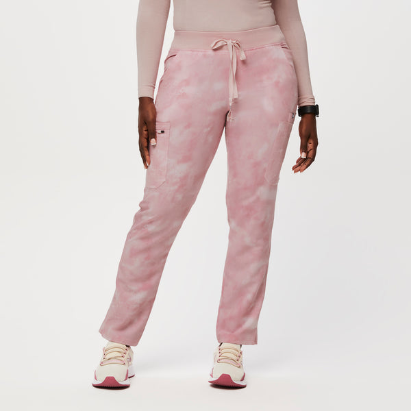 women's Marbled Rose Yola™ - Petite Skinny Scrub Pants 2.0