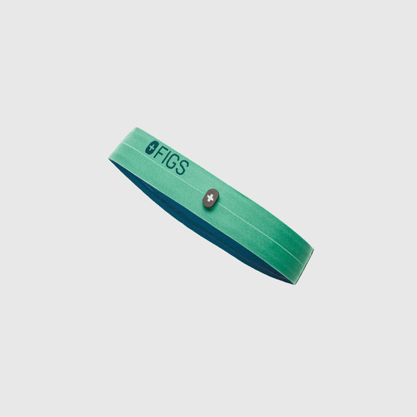 Surgical Green Elastic Headband With Buttonholes