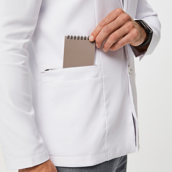 Men's White Harlem - Slim Short Lab Coat