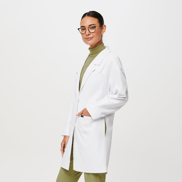 Women's White Oversized FIGSPRO™ Lab Coat