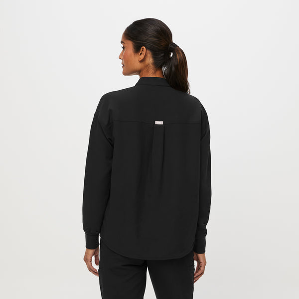 women's Black Rafaela Relaxed Longsleeve - Scrub Top