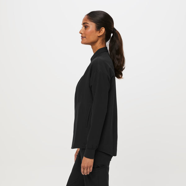 women's Black Rafaela Relaxed Longsleeve - Scrub Top