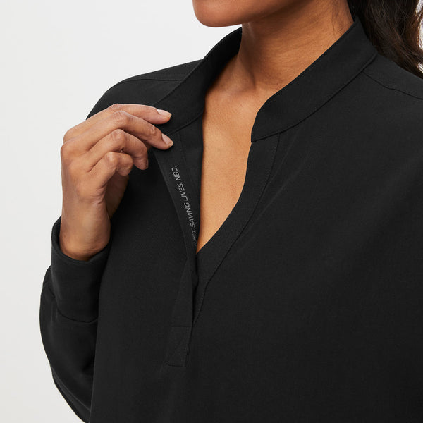 women's Black Rafaela Relaxed Longsleeve - Scrub Top