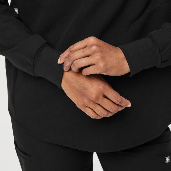 women's Black Rafaela Relaxed Longsleeve - Scrub Top