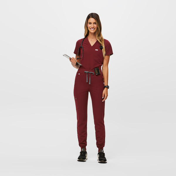 women's Burgundy Zamora™ High Waisted - Jogger Scrub Pants