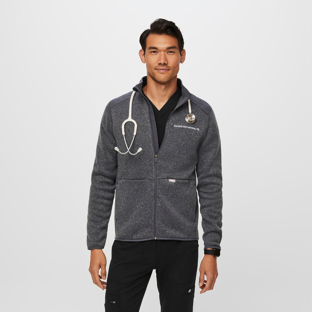 men's Heather Dark Charcoal On-Shift™ - Sweater Knit Jacket