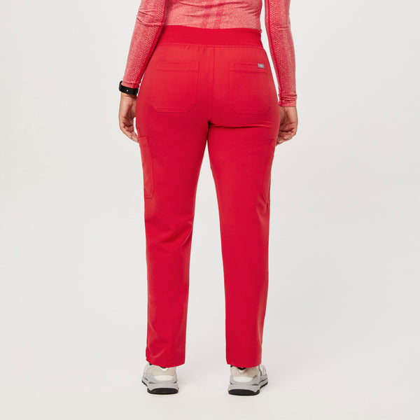 women's Neon Red High Waisted Yola™ - Tall Skinny Scrub Pants ( 3XL - 6XL)
