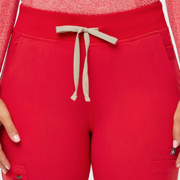 women's Neon Red High Waisted Yola™ - Petite Skinny Scrub Pants ( 3XL - 6XL)