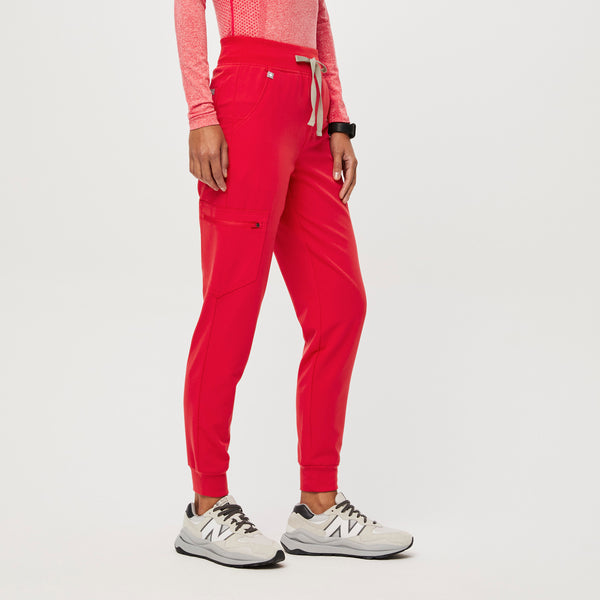 women's Neon Red High Waisted Zamora™ - Tall Jogger Scrub Pants (3XL - 6XL)