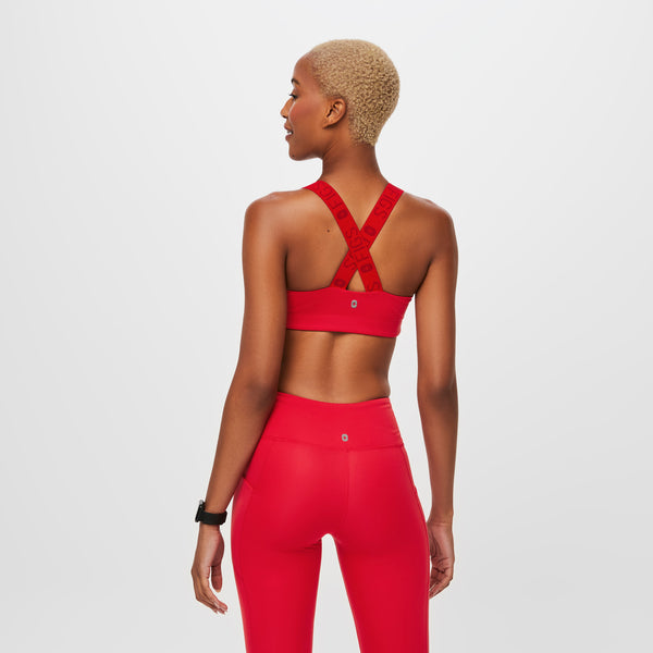 women's Neon Red Performance Underscrub Sport Bra