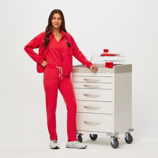 women's Neon Red Yola™ - Skinny Scrub Pants 2.0