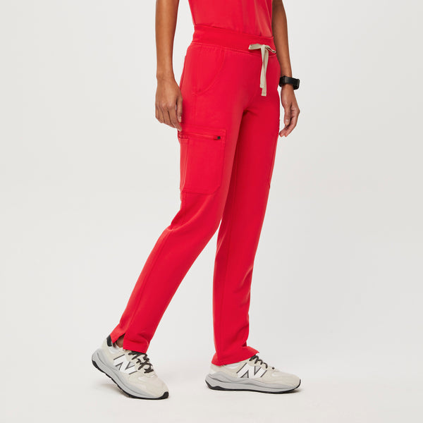 women's Neon Red Yola™ - Petite Skinny Scrub Pants 2.0