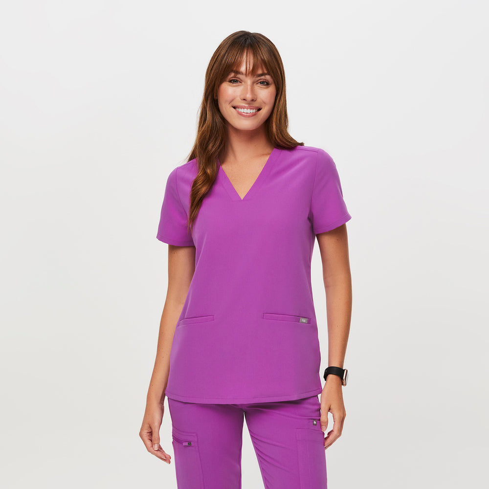 women's Purple Jolt Casma™- Three-Pocket Scrub Top (3XL - 6XL)