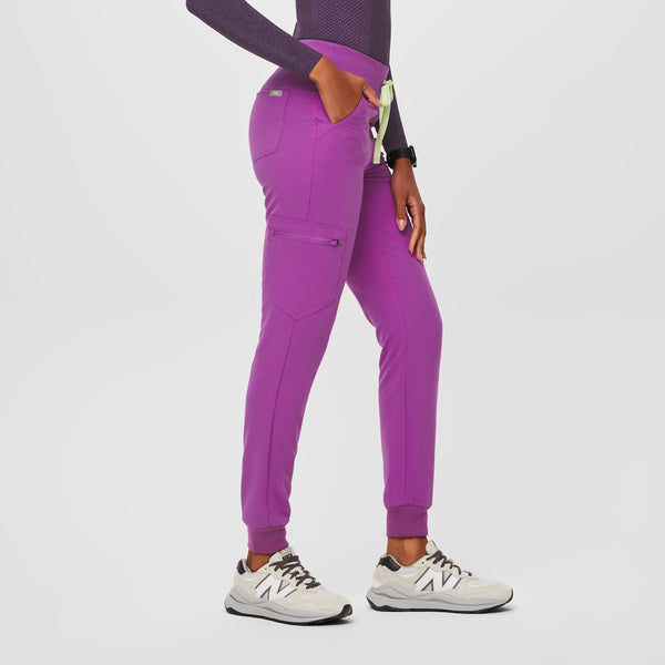 women's Purple Jolt High Waisted Zamora™ - Petite Jogger Scrub Pants (3XL - 6XL)