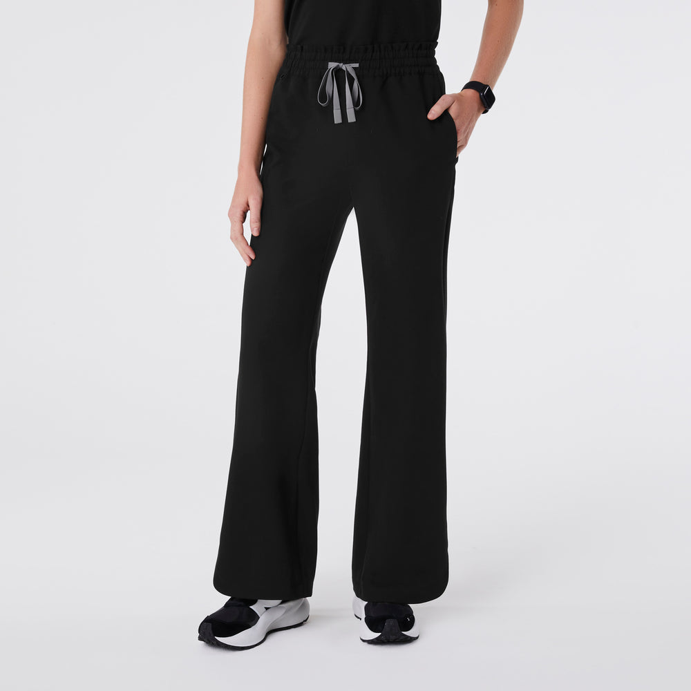 women's Black Marseille Wide Leg - Scrub Pant