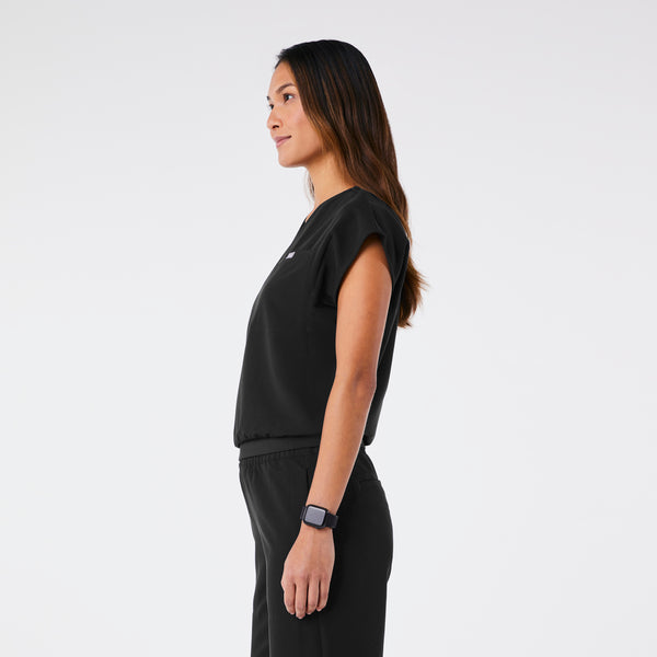 women's Black Raleigh V-Neck - Scrub Top