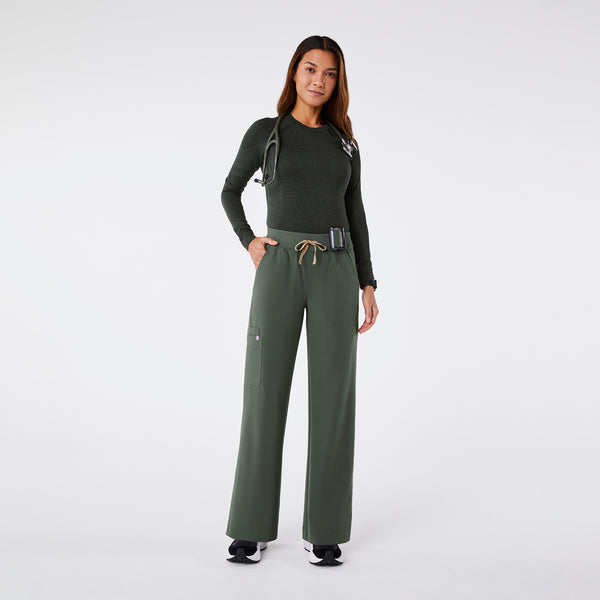 women's Moss High Waisted Isabel Wide Leg - Scrub Pant