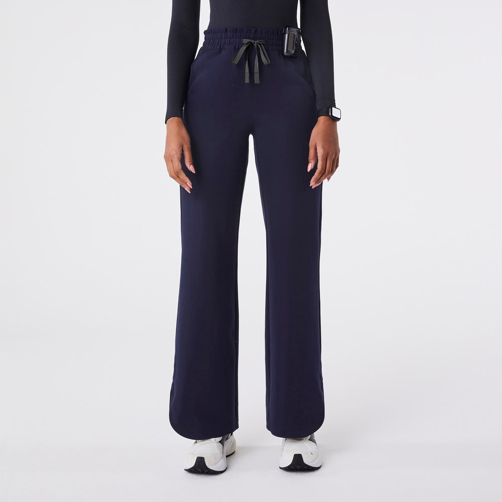 women's Navy Marseille Wide Leg - Scrub Pant