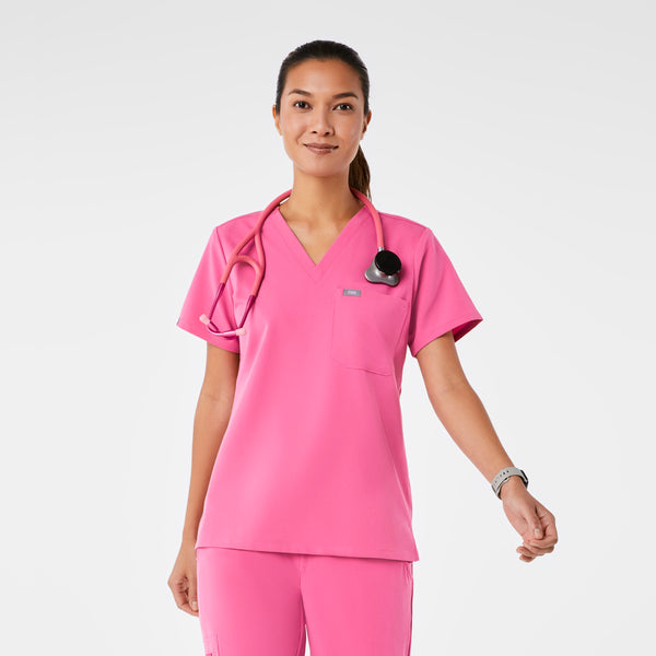 women's F'ing Pink Catarina - One-Pocket Scrub Top™