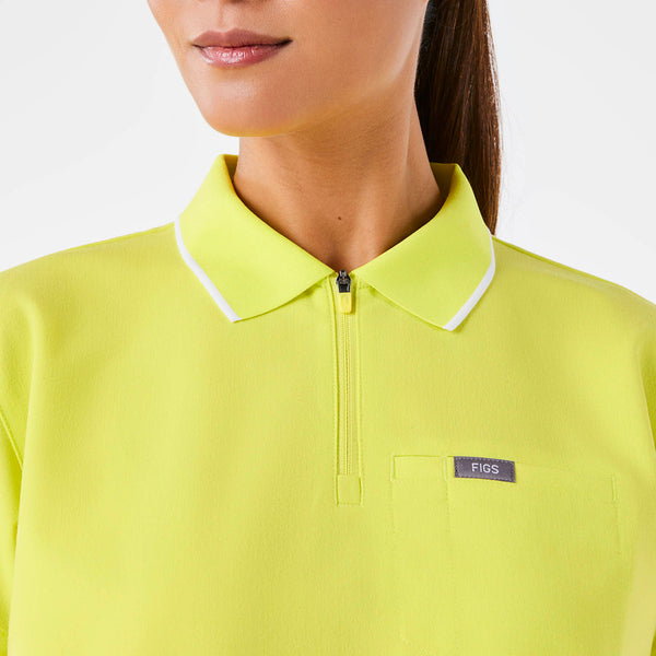 women's Serving Lime Hope Relaxed Polo - Scrub Top