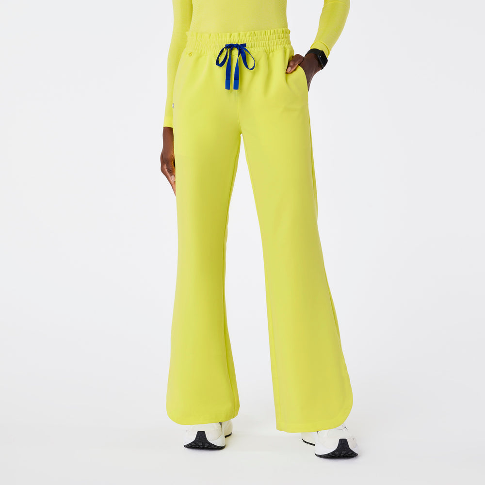 women's Serving Lime Marseille Wide Leg - Tall Scrub Pant