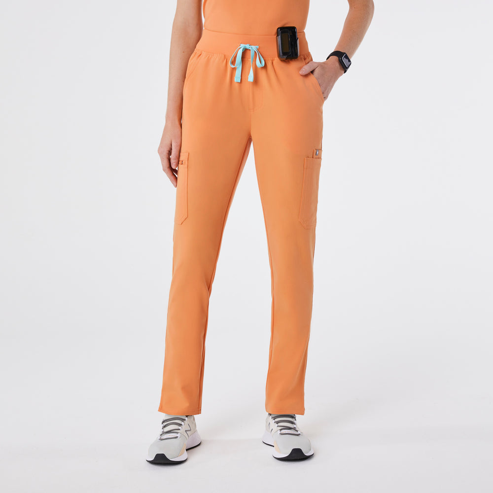 women's Shaka Orange High Waisted Yola - Petite Skinny Scrub Pant™