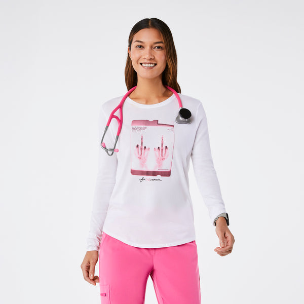 women's White BCA F Cancer X-Ray Supersoft - Longsleeve Underscrub