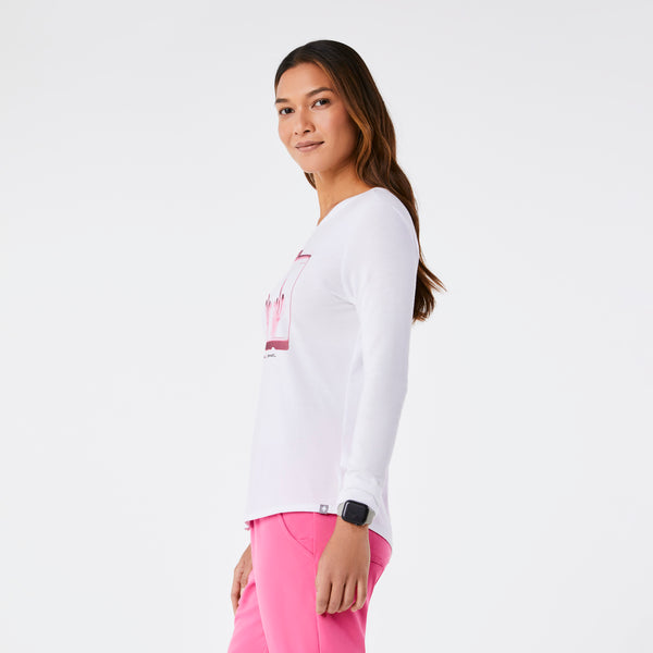 women's White BCA F Cancer X-Ray Supersoft - Longsleeve Underscrub