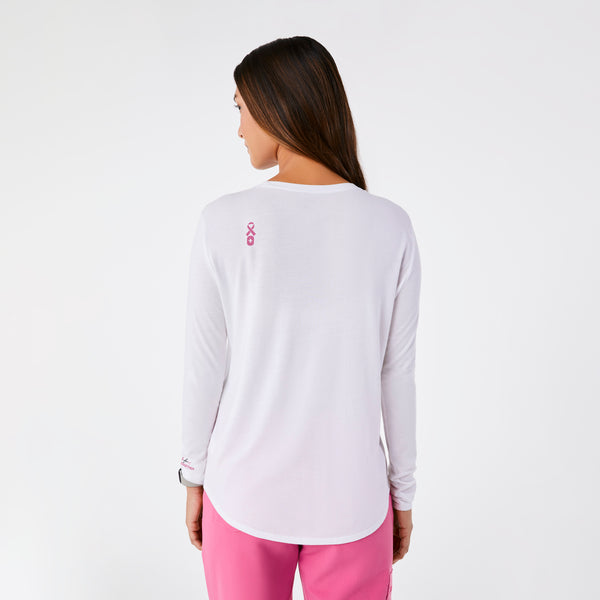 women's White F Cancer Supersoft - Longsleeve Underscrub