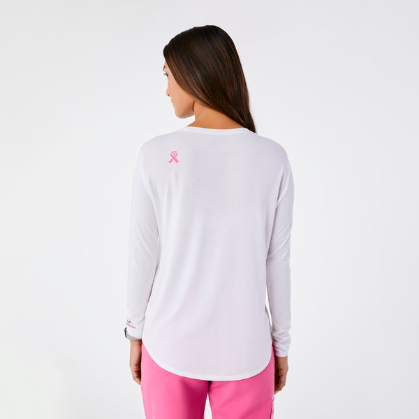 women's White BCA F Cancer X-Ray Supersoft - Longsleeve Underscrub