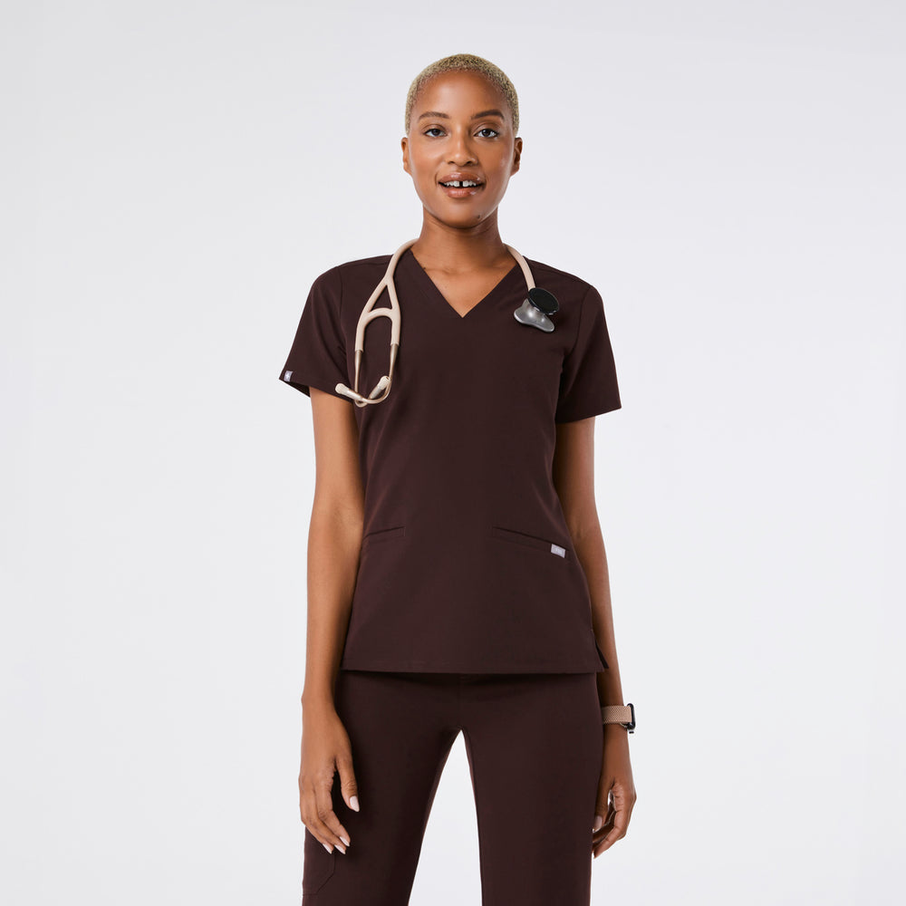 women's Espresso Casma - Three-Pocket Scrub Top™