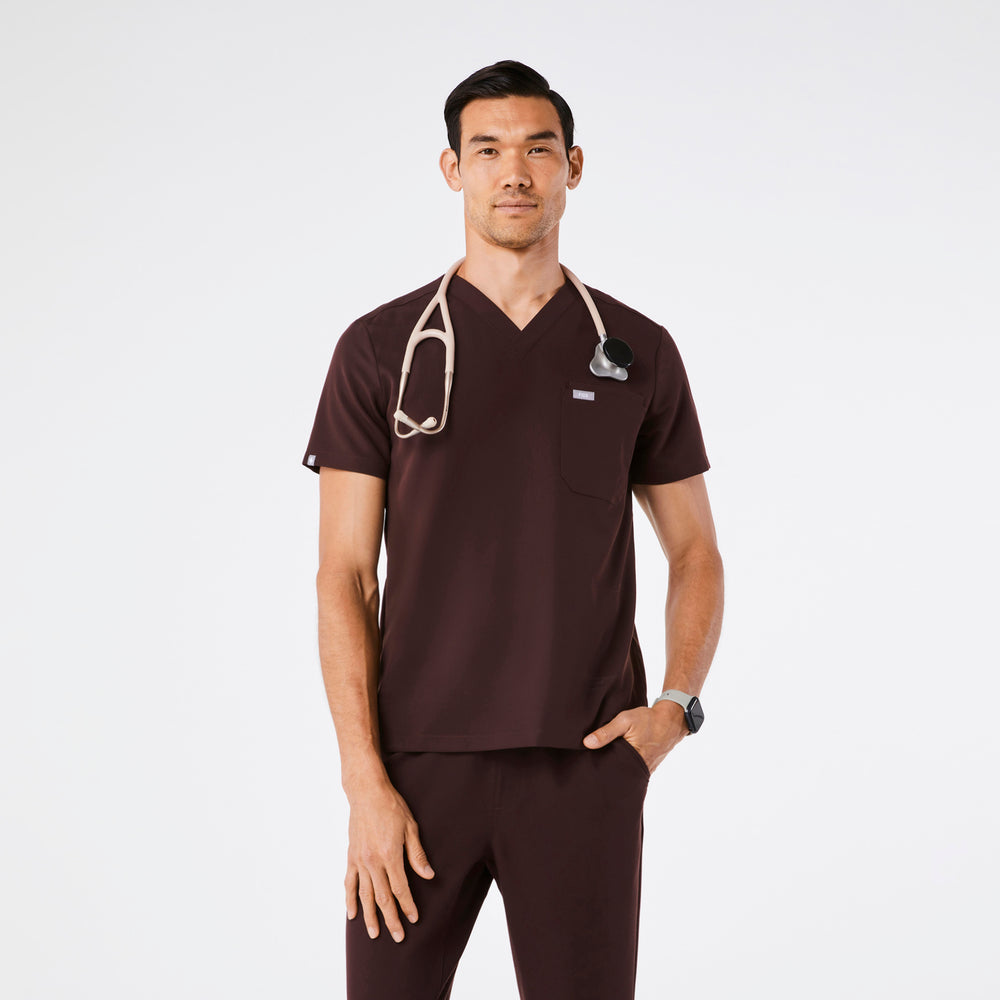 men's Espresso Leon - Three-Pocket Scrub Top™