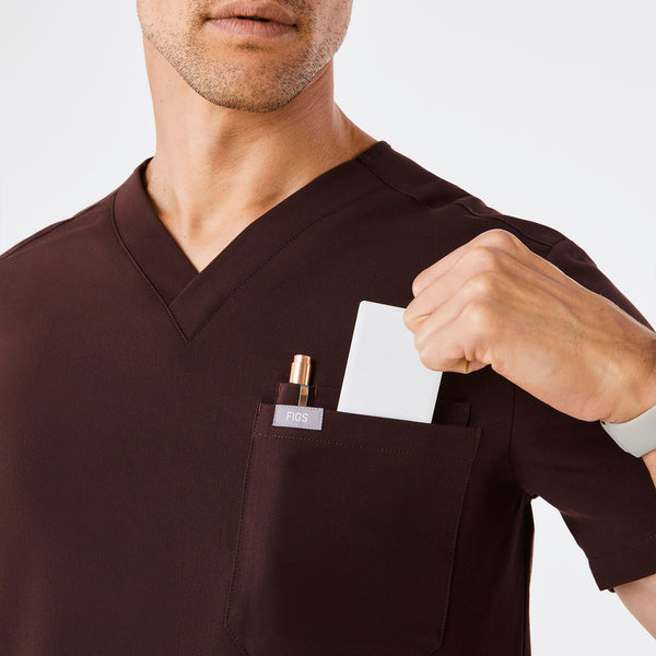 men's Espresso Leon - Three-Pocket Scrub Top™