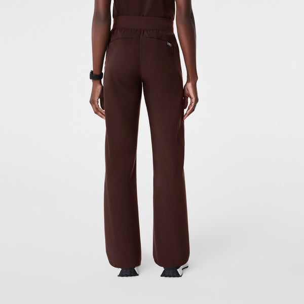 Women's Espresso Isabel High-Rise Wide-Leg - Petite Scrub Pant