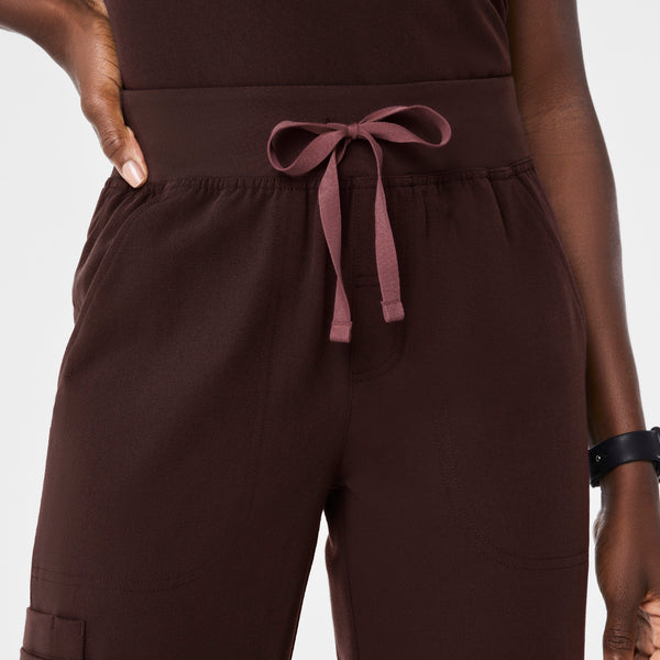 Women's Espresso Isabel High-Rise Wide-Leg - Petite Scrub Pant