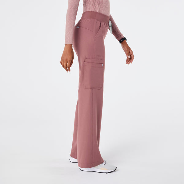 women's Mauve High Waisted Isabel Wide Leg - Tall Scrub Pant