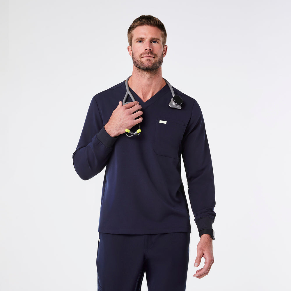 men's Navy Leon Longsleeve - Scrub Top™