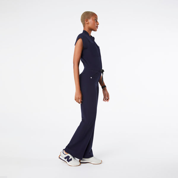 women's Navy Rafaela Wide Leg - Petite ScrubJumpsuit™