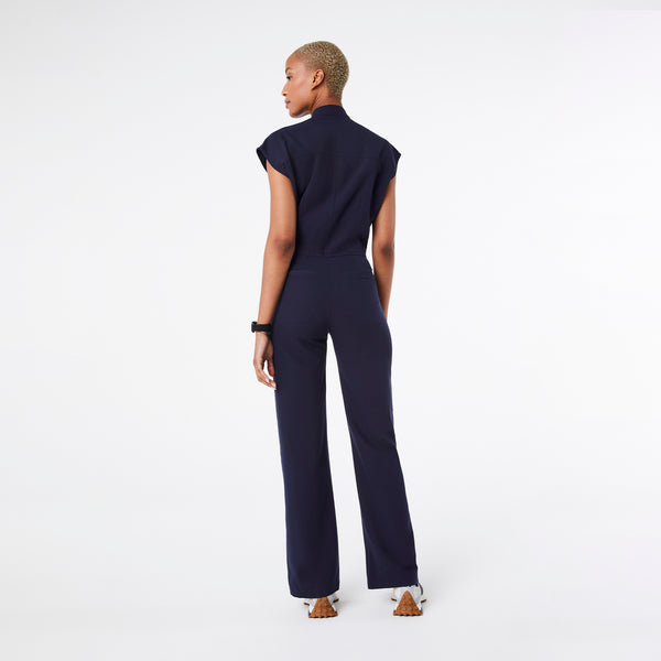 women's Navy Rafaela Wide Leg - Petite ScrubJumpsuit™