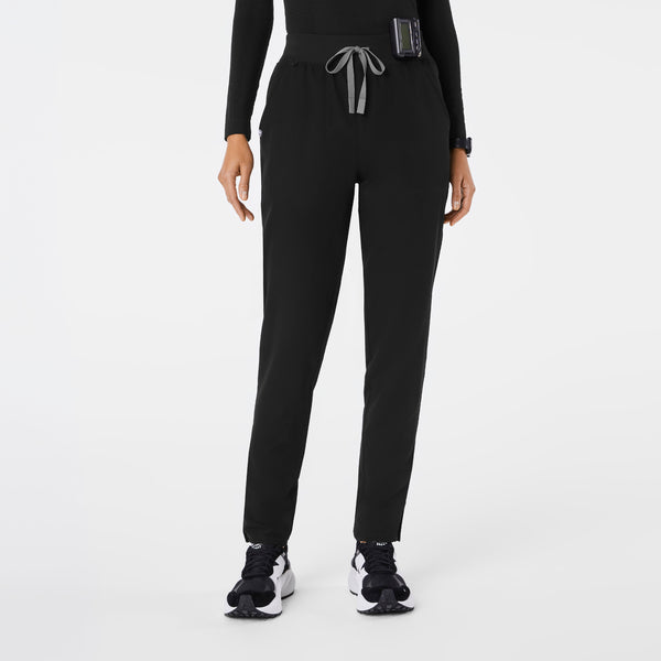 women's Black High Waisted Bristol Tall Slim Tapered Scrub Pants