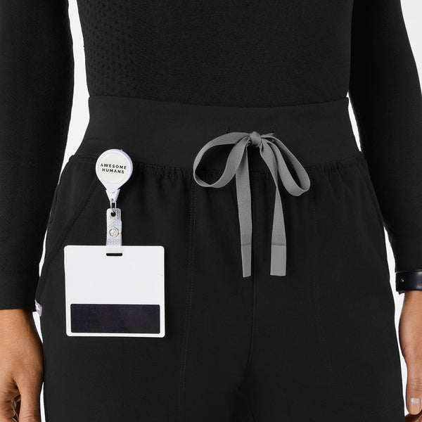 women's Black High Waisted Bristol Tall Slim Tapered Scrub Pants