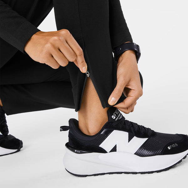 women's Black High Waisted Bristol Tall Slim Tapered Scrub Pants